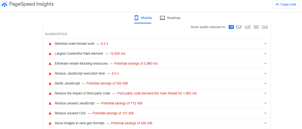 What Is On-Page SEO? 9 issues reported by pagespeed insights tool
