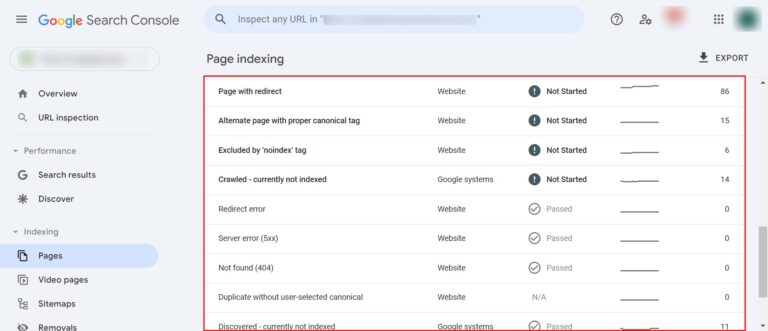 GSC Indexing Issues