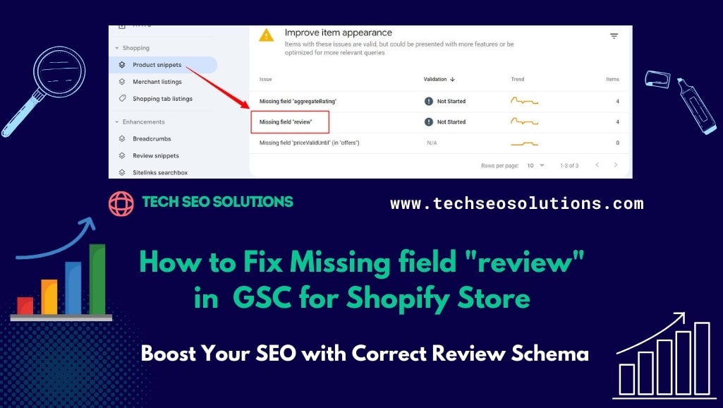 how to fix Missing field review warning in GSC